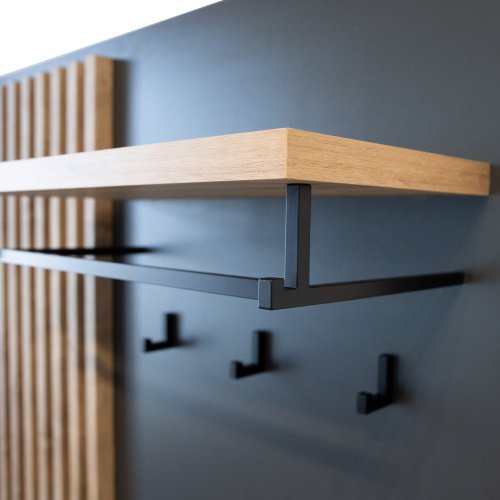 Predsieňová zostava, antracit extra vysoký lesk HG/dub artisan, ALIVA V2