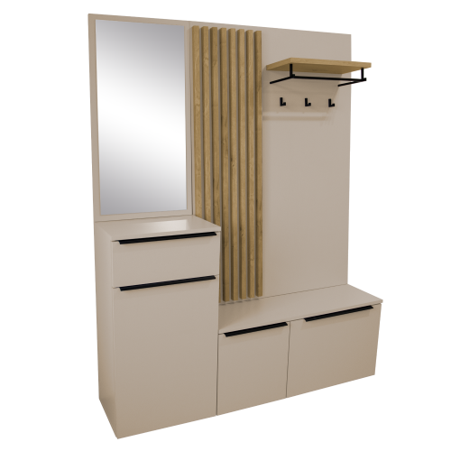 Predsieňová zostava, kašmír matná/dub artisan, ALIVA V1