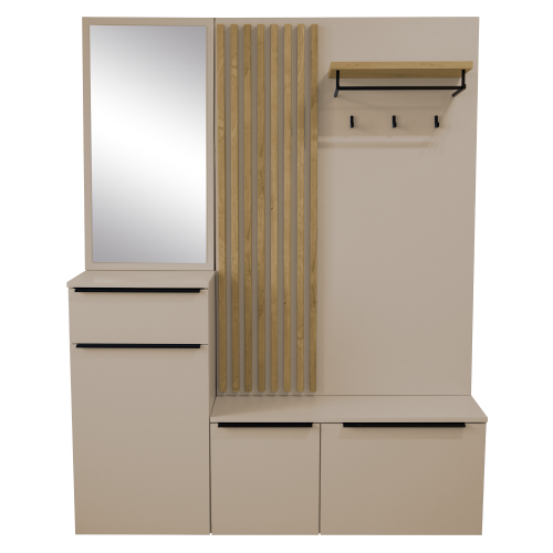 Predsieňová zostava, kašmír matná/dub artisan, ALIVA V1