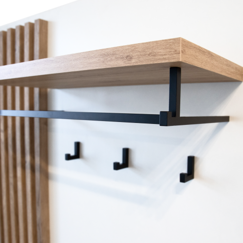 Predsieňová zostava, biela extra vysoký lesk HG/dub artisan, ALIVA V2