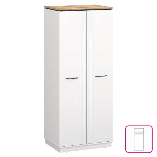 Skriňa, biela/dub evoke, VELIS 2D