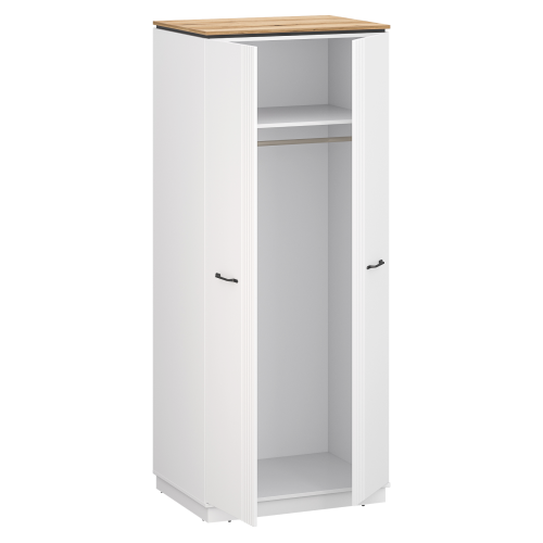 Skriňa, biela/dub evoke, VELIS 2D