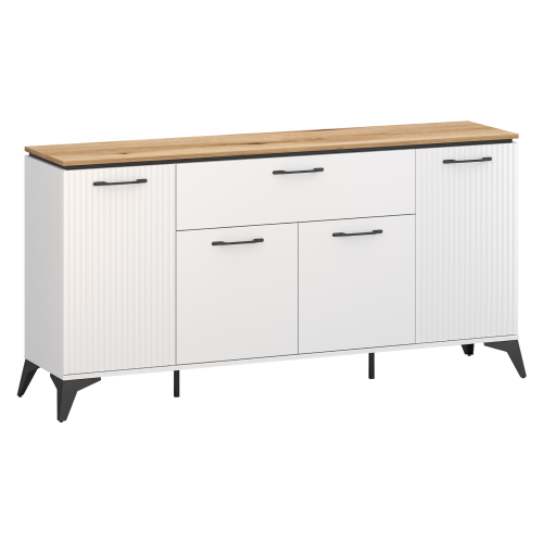 Komoda, biela/dub evoke, VELIS 4D1S