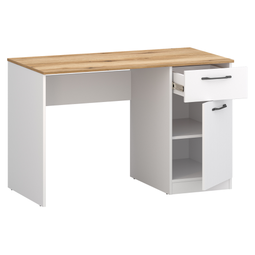 PC stôl, biela/dub evoke, VELIS 1D1S/120