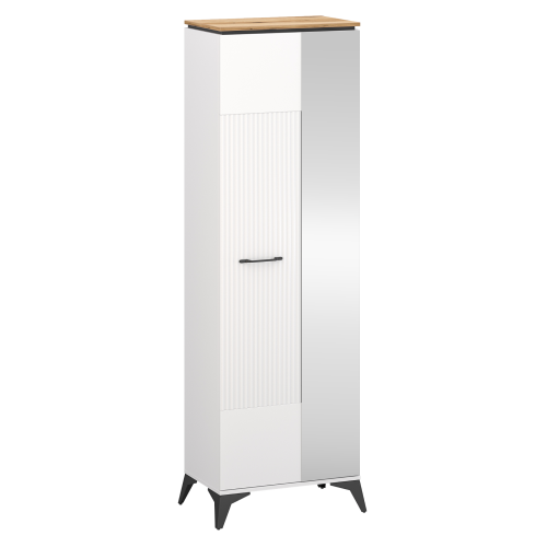 Skriňa so zrkadlom, biela/dub evoke, VELIS 1D/40