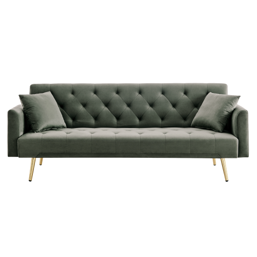 Rozkladacia pohovka, tmavo zelená/gold chróm-zlatý, ALISIA