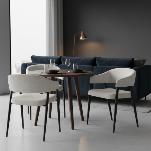 Dizajnové jedálenské kreslo, svetlosivá/čierna, NIZAR TYP 2