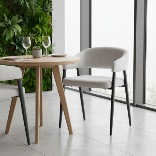 Dizajnové jedálenské kreslo, svetlosivá/čierna, NIZAR TYP 2