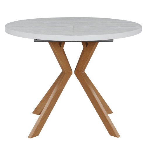 Jedálenský rozkladací stôl, biela/dub, 100-250x75,5 cm, LUKOS