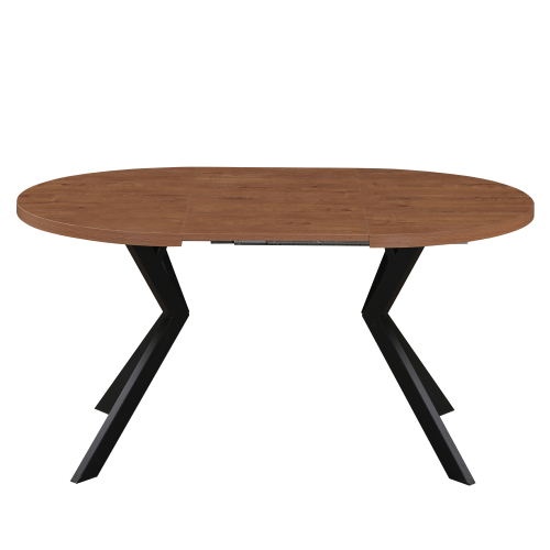 Jedálenský rozkladací stôl, dub tmavý/čierna, 100-250x75,5 cm, LUKOS