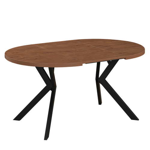 Jedálenský rozkladací stôl, dub tmavý/čierna, 100-250x75,5 cm, LUKOS