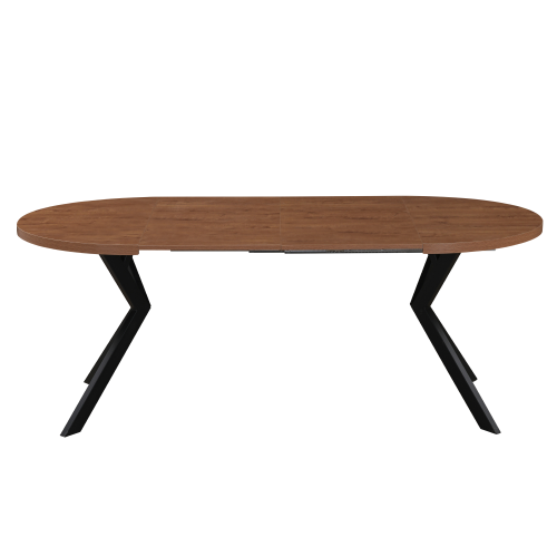 Jedálenský rozkladací stôl, dub tmavý/čierna, 100-250x75,5 cm, LUKOS