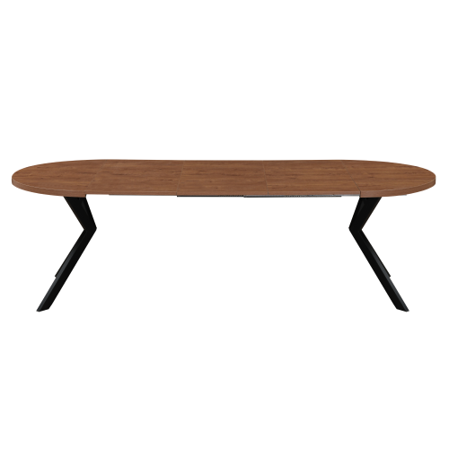 Jedálenský rozkladací stôl, dub tmavý/čierna, 100-250x75,5 cm, LUKOS