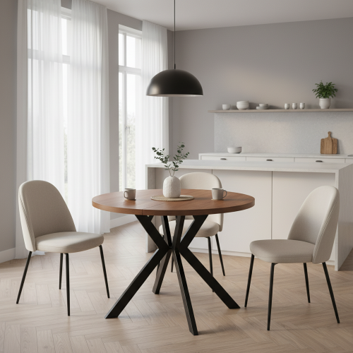 Jedálenský rozkladací stôl, dub tmavý/čierna, 100-250x75,5 cm, LUKOS