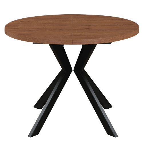 Jedálenský rozkladací stôl, dub tmavý/čierna, 100-250x75,5 cm, LUKOS