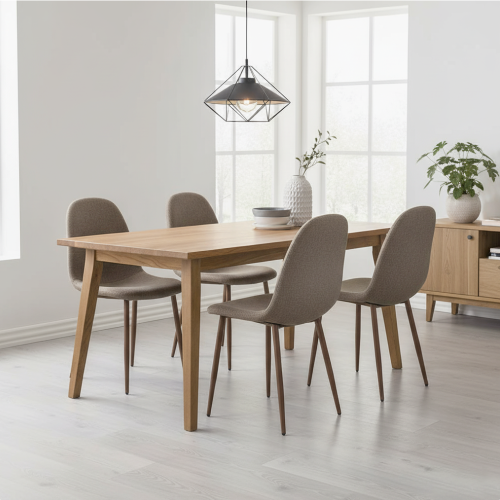 Stolička, hnedá látka/dub tmavý, LEGA 2 NEW