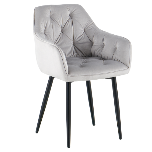 Dizajnové kreslo, svetlosivá Velvet  látka, FEDRIS 2 NEW