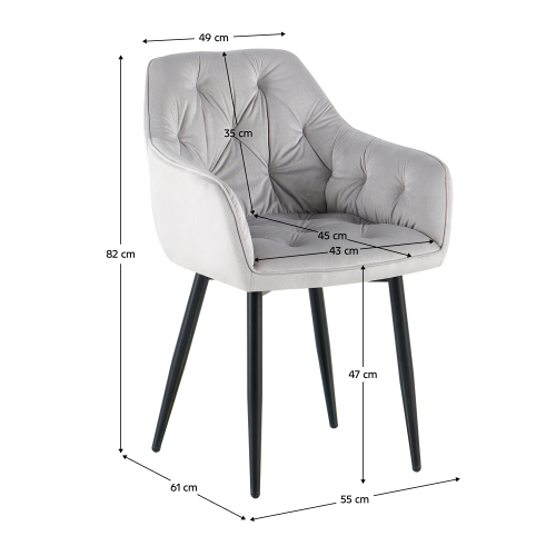 Dizajnové kreslo, svetlosivá Velvet  látka, FEDRIS 2 NEW