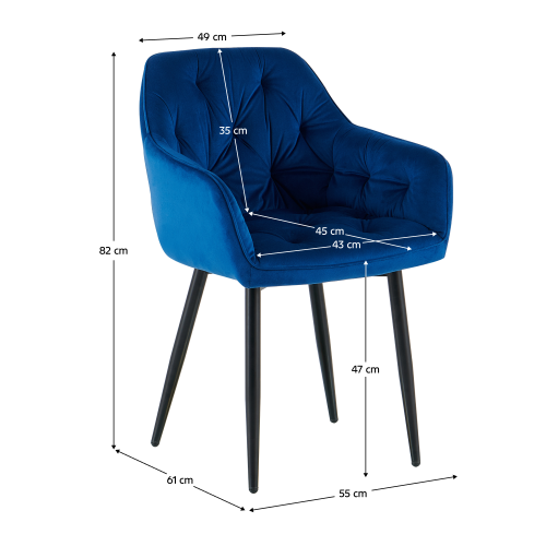 Dizajnové kreslo, modrá Velvet látka, FEDRIS 2 NEW