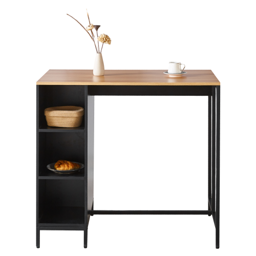 Kuchynský ostrovček, 100x60 cm, dub/čierna, FIGO