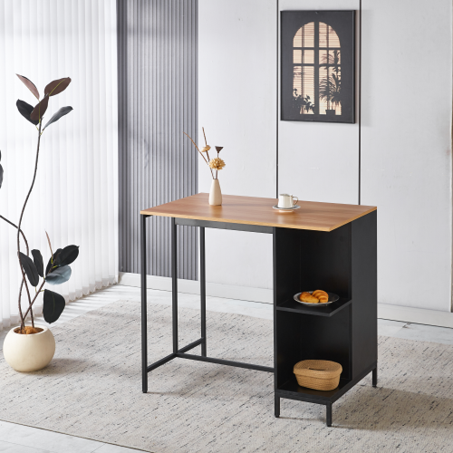 Kuchynský ostrovček, 100x60 cm, dub/čierna, FIGO