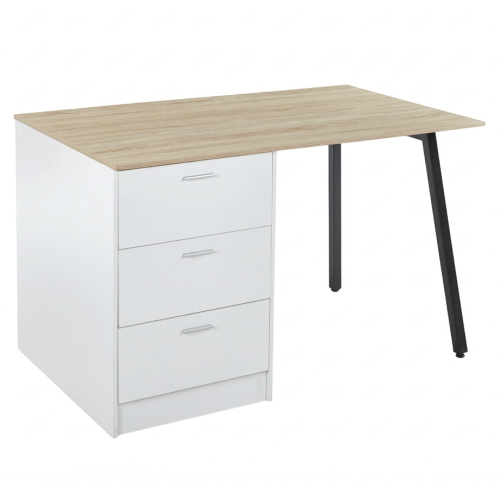 Kuchynský ostrovček, 150x90 cm, dub/biela/čierna, XILO