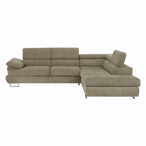 Sedacia súprava, svetlohnedý melír, látka, pravá, BUTON P