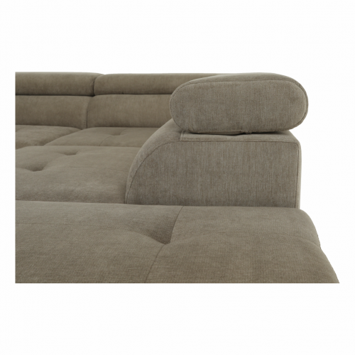 Sedacia súprava, svetlohnedý melír, látka, pravá, BUTON P