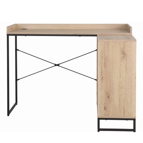 Rohový PC stôl, dub/čierna, ULOSTOL