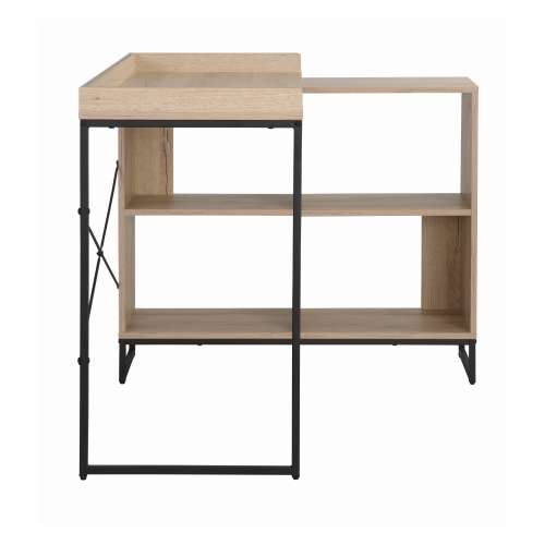 Rohový PC stôl, dub/čierna, ULOSTOL