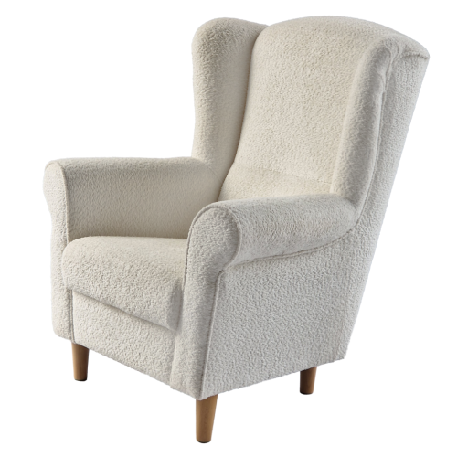 Kreslo ušiak, smotanová látka Coral, CHARLOT