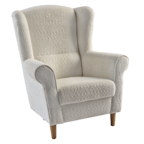 Kreslo ušiak, smotanová látka Coral, CHARLOT