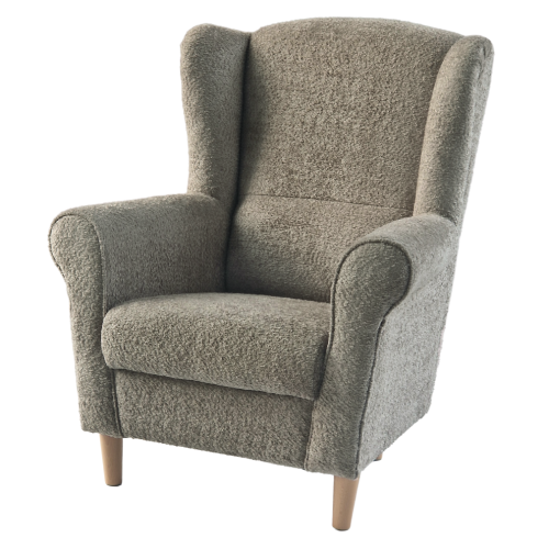 Kreslo ušiak, sivobéžová Taupe látka Coral, CHARLOT