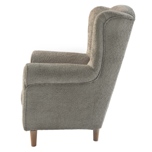 Kreslo ušiak, sivobéžová Taupe látka Coral, CHARLOT