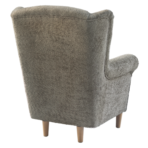 Kreslo ušiak, sivobéžová Taupe látka Coral, CHARLOT