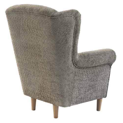 Kreslo ušiak, sivobéžová Taupe látka Coral, CHARLOT