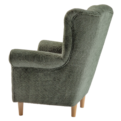 Kreslo ušiak, zelená látka Coral, CHARLOT