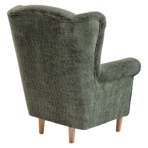 Kreslo ušiak, zelená látka Coral, CHARLOT