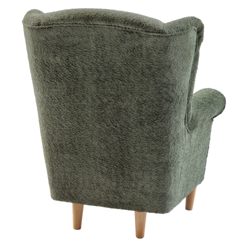 Kreslo ušiak, zelená látka Coral, CHARLOT