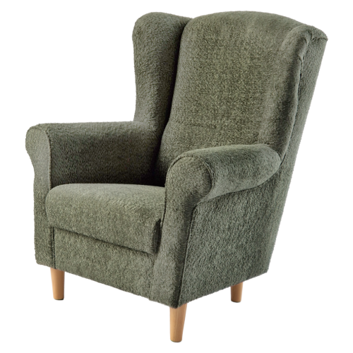 Kreslo ušiak, zelená látka Coral, CHARLOT