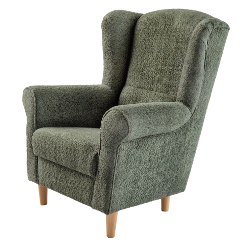 Kreslo ušiak, zelená látka Coral, CHARLOT