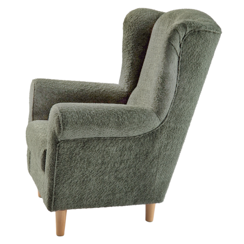 Kreslo ušiak, zelená látka Coral, CHARLOT