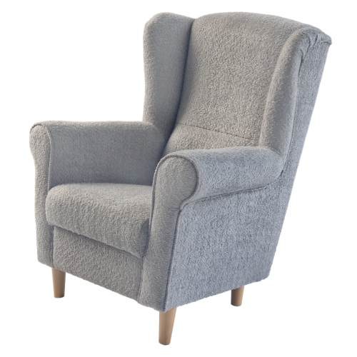 Kreslo ušiak, sivá látka Coral, CHARLOT