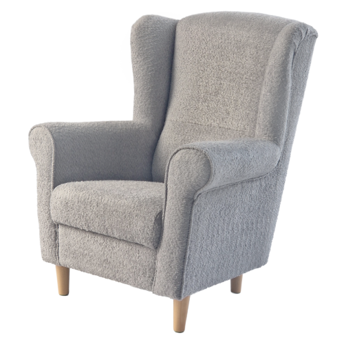 Kreslo ušiak, sivá látka Coral, CHARLOT