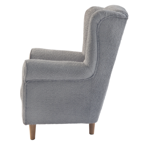 Kreslo ušiak, sivá látka Coral, CHARLOT