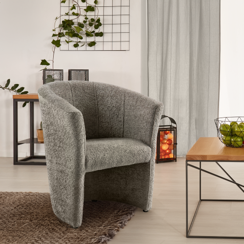 Klubové kreslo, sivobéžová Taupe látka Coral, CUBA