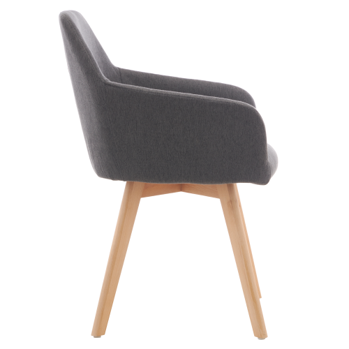 Dizajnové kreslo, tmavosivá/buk, CLORIN 2 NEW