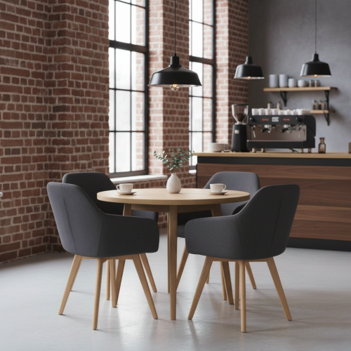 Dizajnové kreslo, tmavosivá/buk, CLORIN 2 NEW