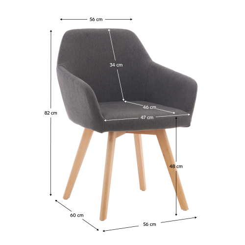 Dizajnové kreslo, tmavosivá/buk, CLORIN 2 NEW