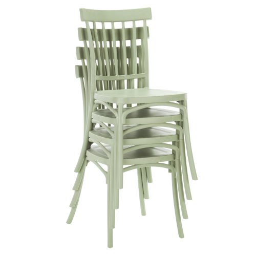 Stohovateľná stolička, olivovozelená SAZEN NEW